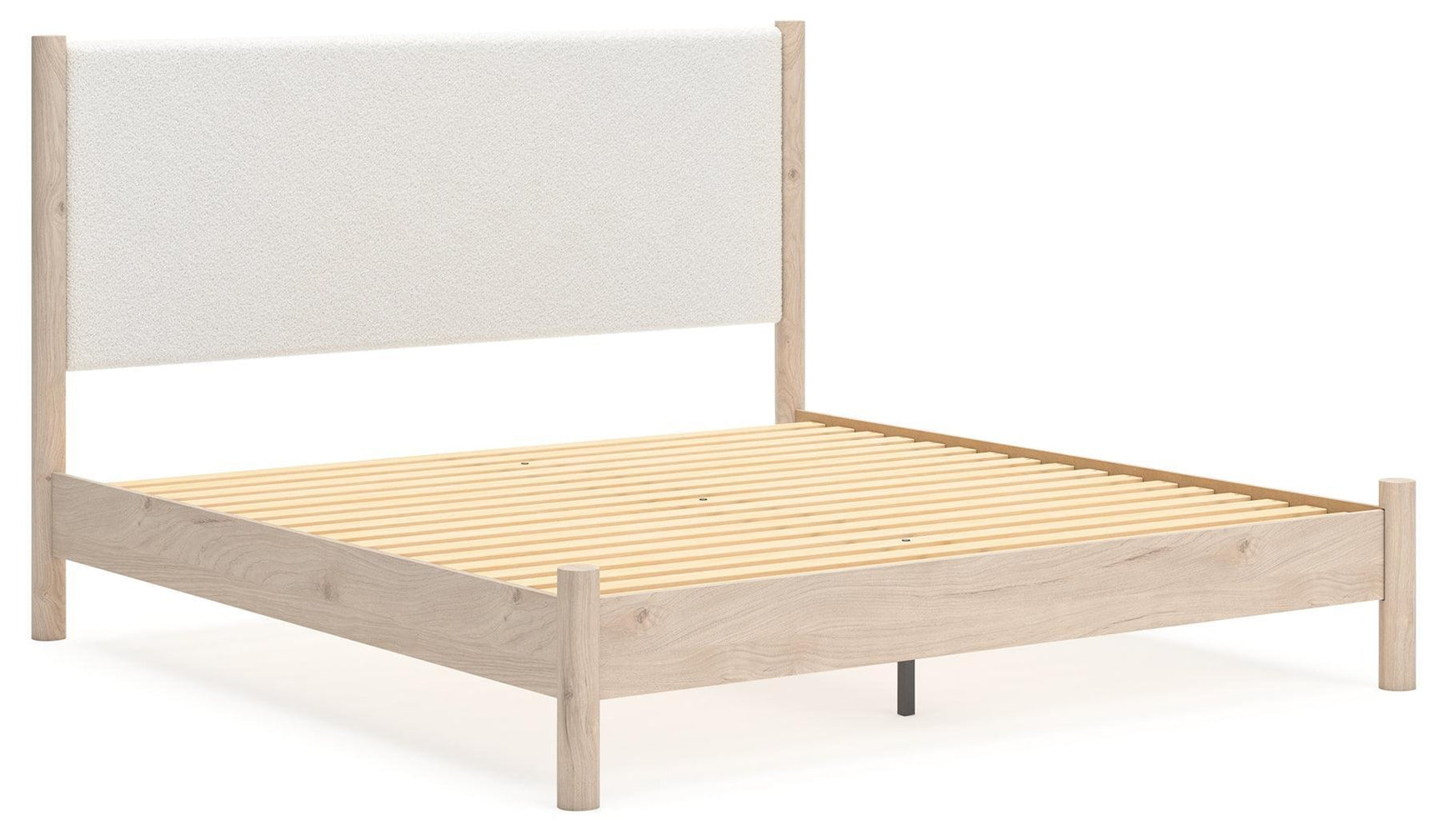 Cadmori Two-tone King Upholstered Panel Bed - Ella Furniture