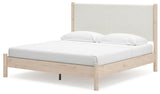 Cadmori Two-tone King Upholstered Panel Bed - Ella Furniture