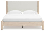 Cadmori Two-tone King Upholstered Panel Bed - Ella Furniture
