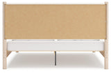 Cadmori Two-tone King Upholstered Panel Bed - Ella Furniture