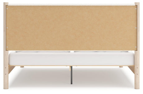 Cadmori Two-tone King Upholstered Panel Bed - Ella Furniture