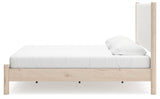 Cadmori Two-tone King Upholstered Panel Bed - Ella Furniture