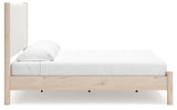 Cadmori Two-tone King Upholstered Panel Bed - Ella Furniture