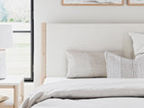Cadmori Two-tone King Upholstered Panel Bed - Ella Furniture