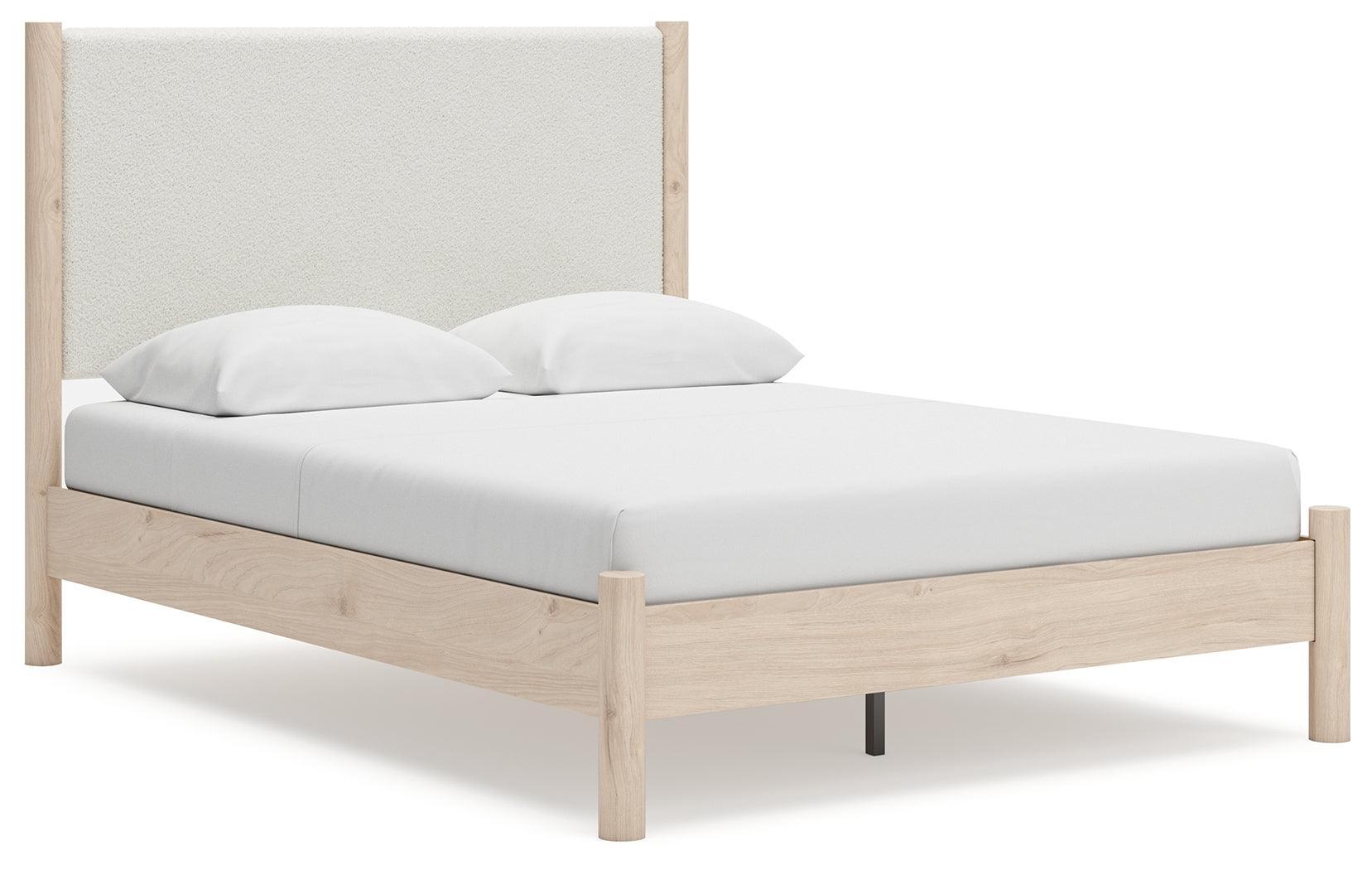 Cadmori Two-tone Queen Upholstered Panel Bed - Ella Furniture