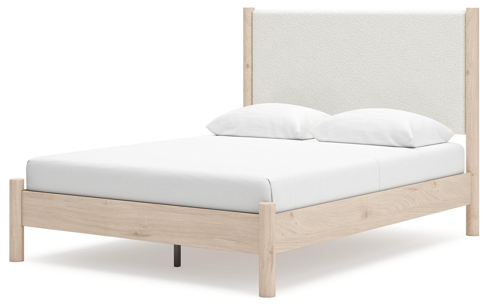 Cadmori Two-tone Queen Upholstered Panel Bed - Ella Furniture