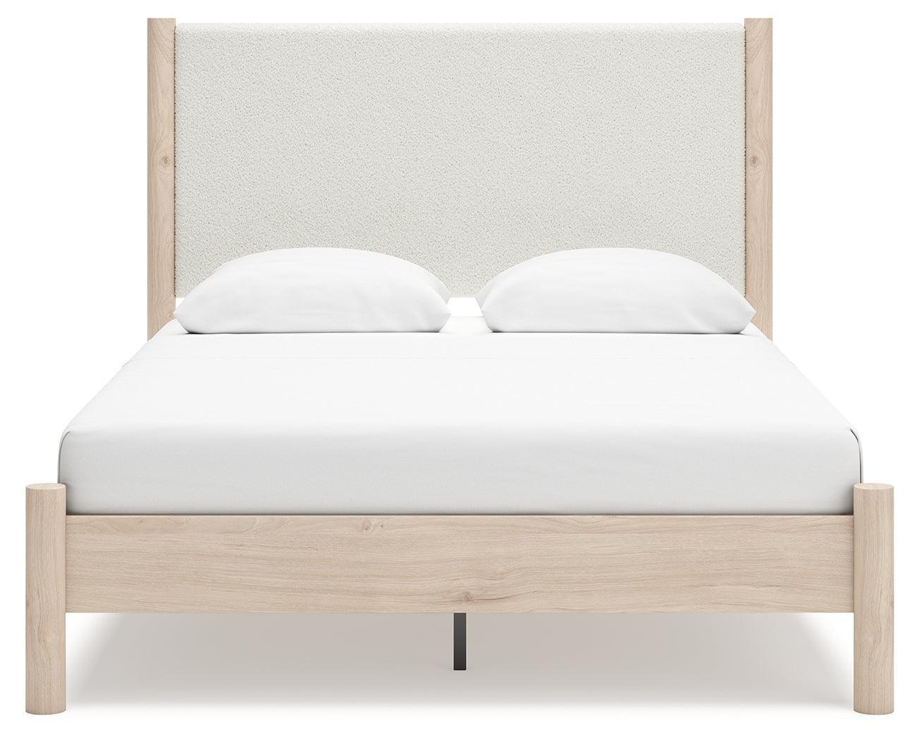 Cadmori Two-tone Queen Upholstered Panel Bed - Ella Furniture