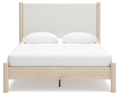 Cadmori Two-tone Queen Upholstered Panel Bed - Ella Furniture