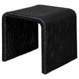 Cahya Woven Rattan Sqaure End Table Black 708517 - Ella Furniture