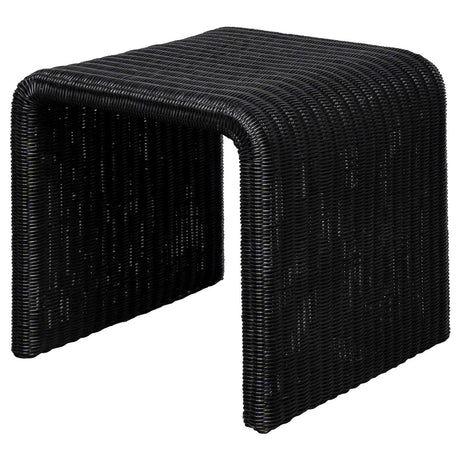Cahya Woven Rattan Sqaure End Table Black 708517 - Ella Furniture