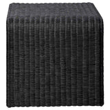 Cahya Woven Rattan Sqaure End Table Black 708517 - Ella Furniture