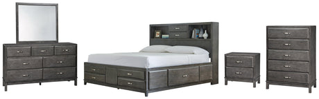 Caitbrook Gray 7 Storage Bedroom Set - Ella Furniture