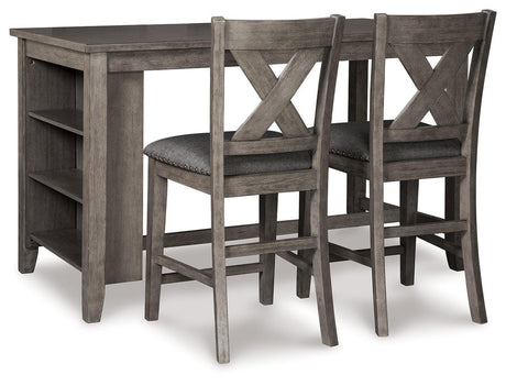Caitbrook Gray Counter Height Dining Table And 2 Barstools - Ella Furniture