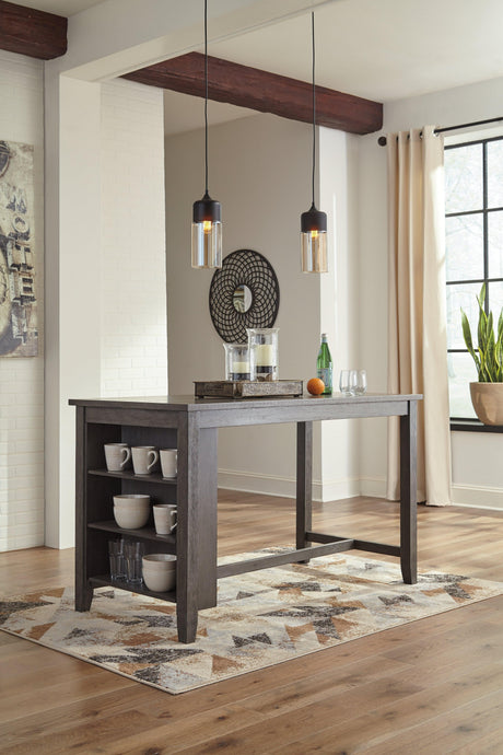 Caitbrook Gray Counter Height Dining Table And 4 Barstools - Ella Furniture