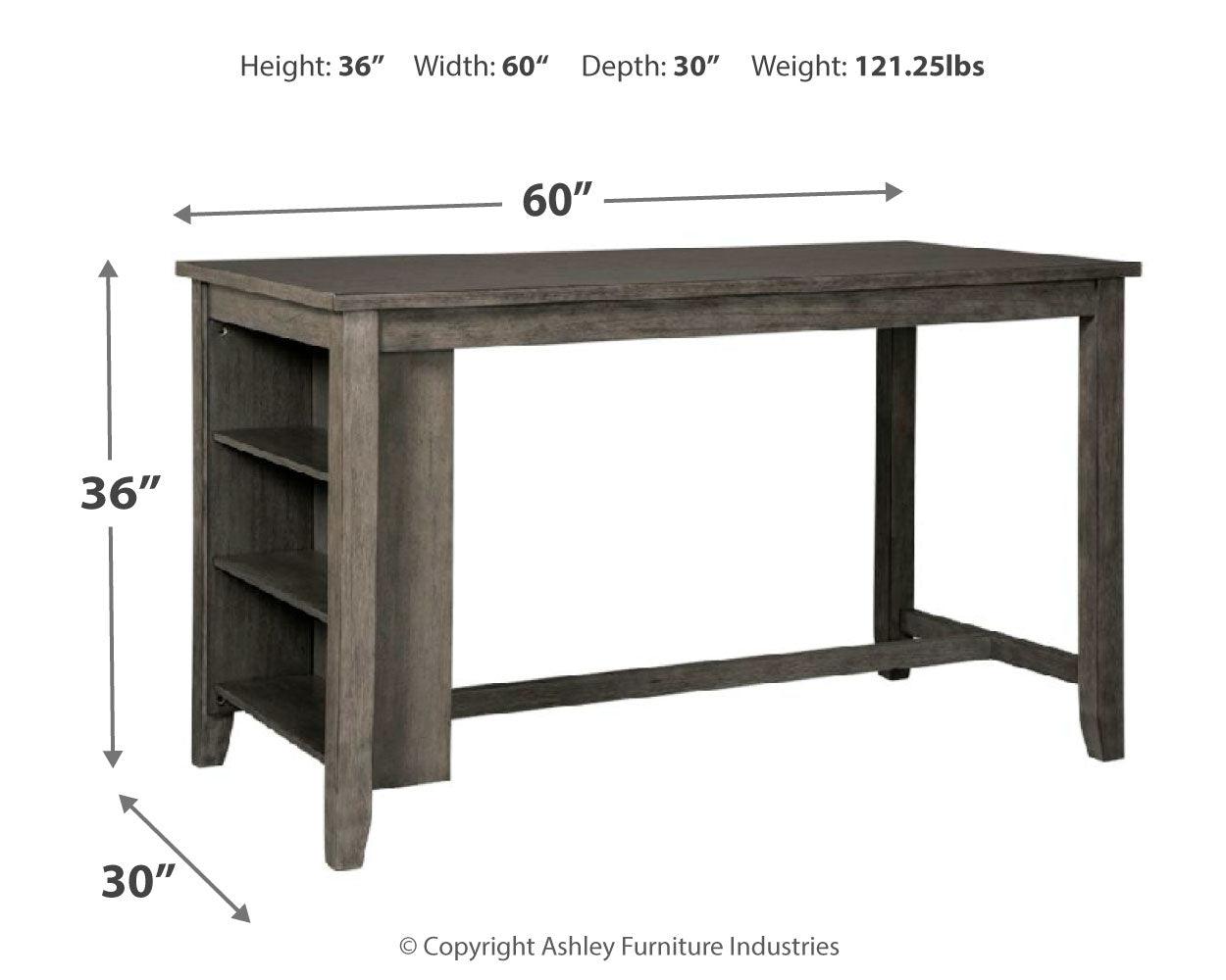 Caitbrook Gray Counter Height Dining Table And 4 Barstools - Ella Furniture