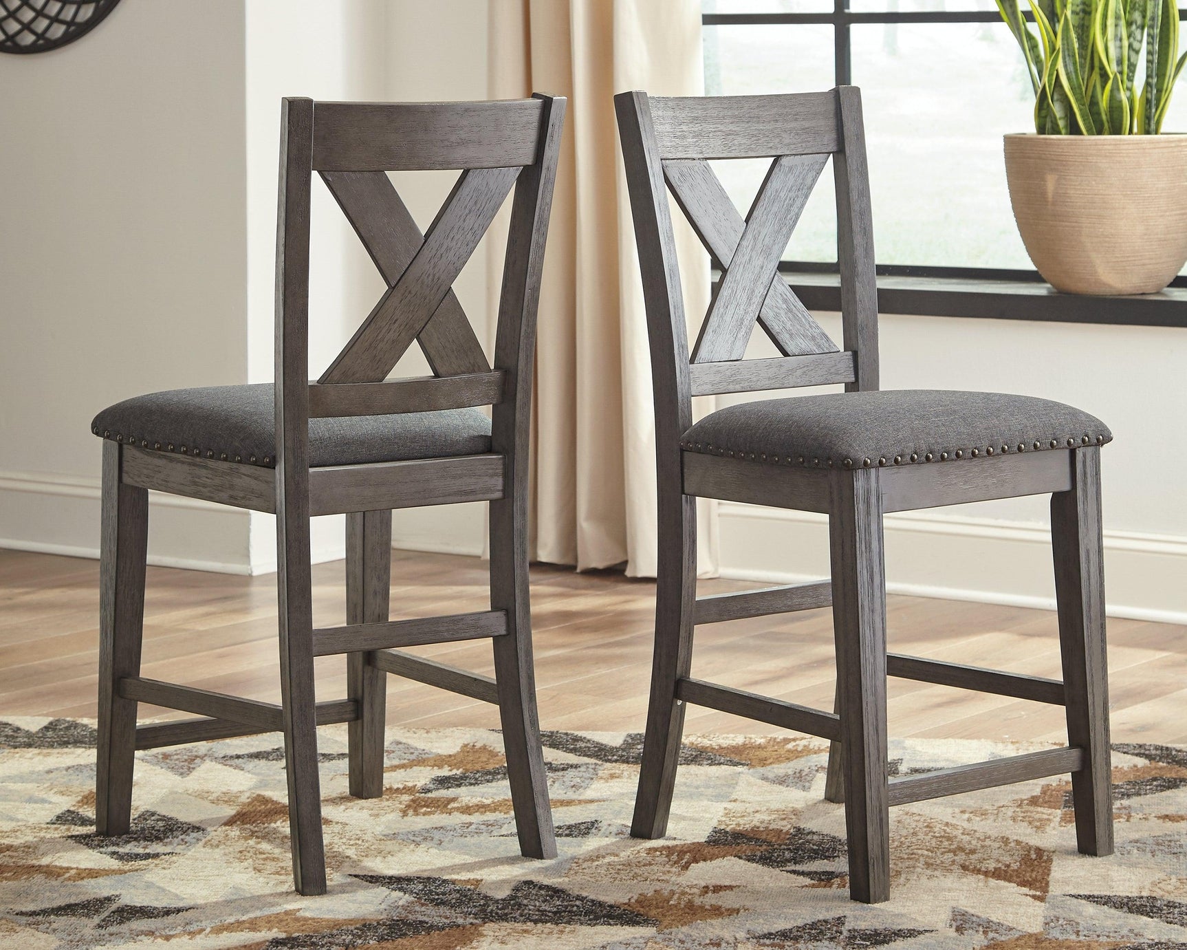 Caitbrook Gray Counter Height Dining Table And 4 Barstools PKG001967 - D388-13 | D388-124 | D388-124 - Ella Furniture