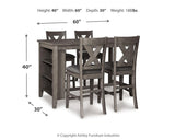 Caitbrook Gray Counter Height Dining Table And 4 Barstools PKG001967 - D388-13 | D388-124 | D388-124 - Ella Furniture