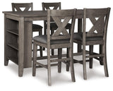 Caitbrook Gray Counter Height Dining Table And 4 Barstools PKG001967 - D388-13 | D388-124 | D388-124 - Ella Furniture