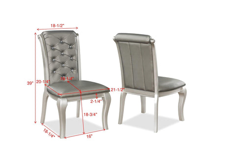 Caldwell Gray Woods And Veneers Metal Glass Rectangular Dining Room Set - Ella Furniture