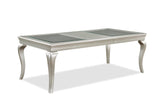 Caldwell Gray Woods And Veneers Metal Glass Rectangular Dining Room Set - Ella Furniture