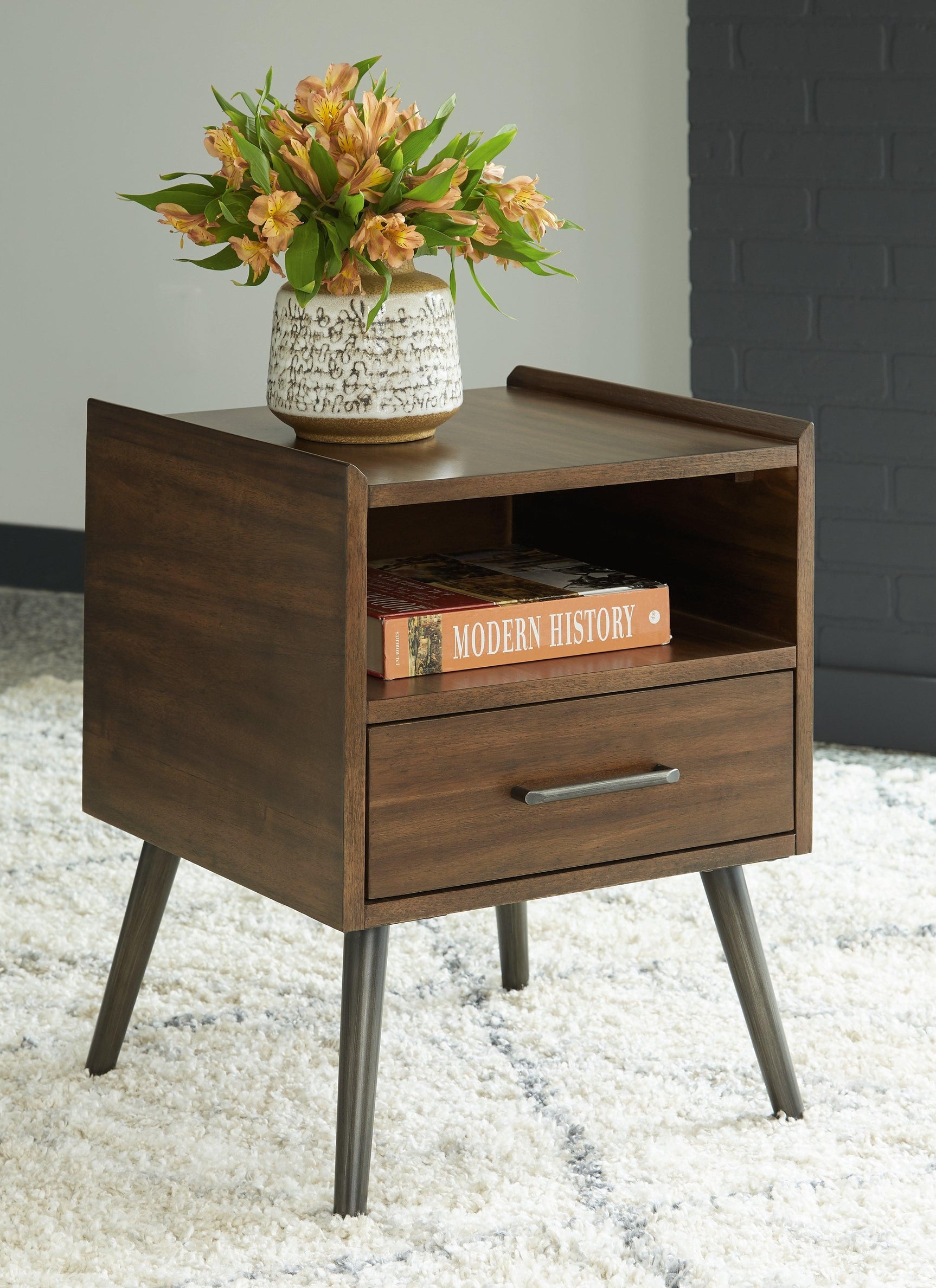 Calmoni Brown Coffee Table With 1 End Table - Ella Furniture