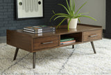 Calmoni Brown Coffee Table With 1 End Table - Ella Furniture