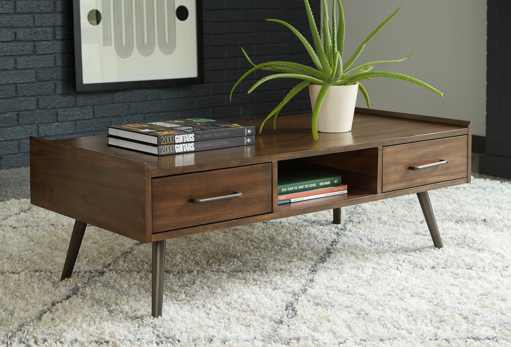 Calmoni Brown Coffee Table With 2 End Tables - Ella Furniture