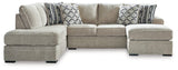 Calnita Sisal 2-Piece Sectional With Ottoman - Ella Furniture