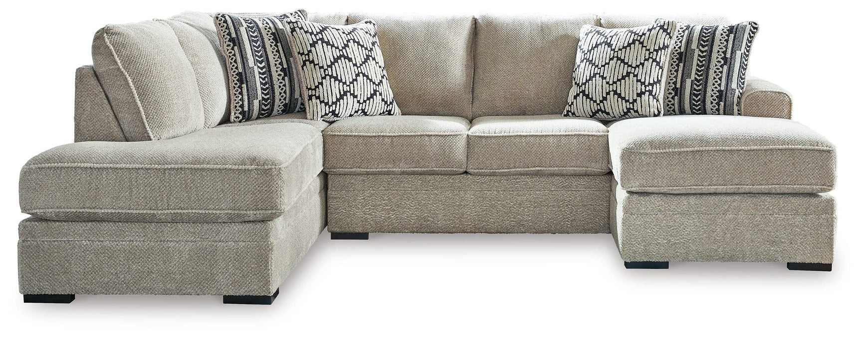 Calnita Sisal 2-Piece Sectional With Ottoman - Ella Furniture