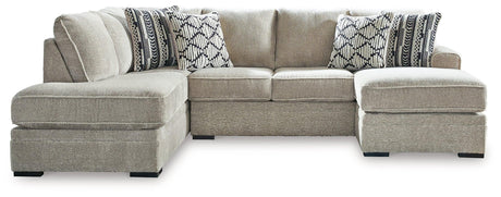 Calnita Sisal 2-Piece Sectional With Ottoman - Ella Furniture