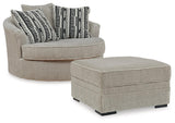 Calnita Sisal Chair And Ottoman - Ella Furniture