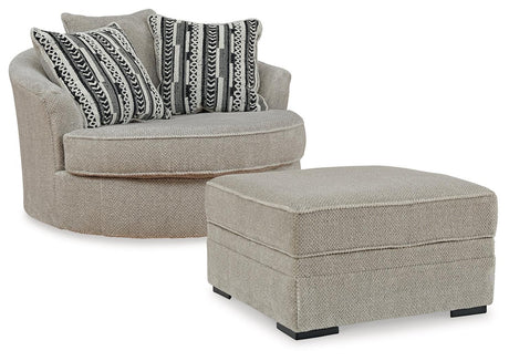 Calnita Sisal Chair And Ottoman - Ella Furniture