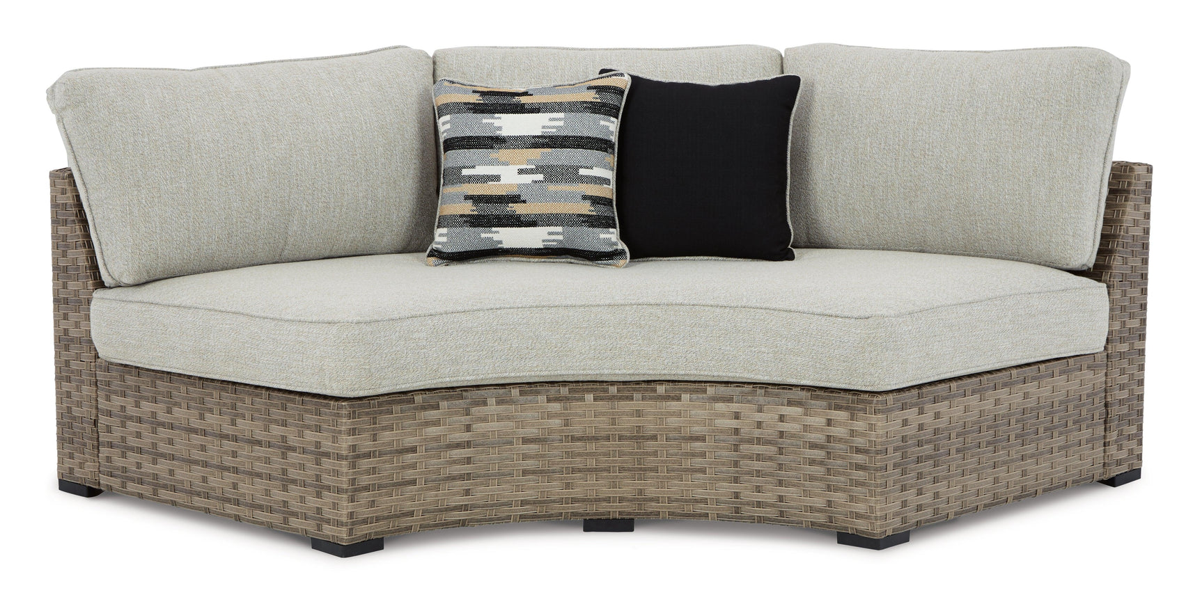 Calworth Beige 5-Piece Outdoor Sectional With Ottoman - Ella Furniture