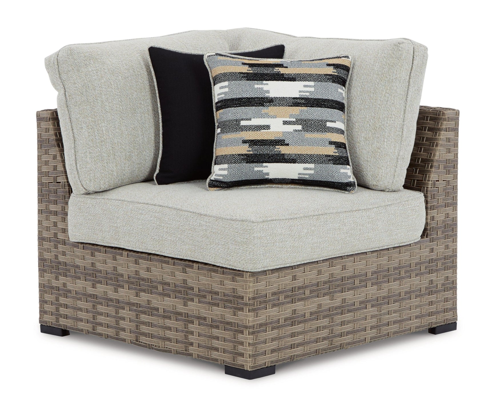 Calworth Beige 5-Piece Outdoor Sectional With Ottoman - Ella Furniture