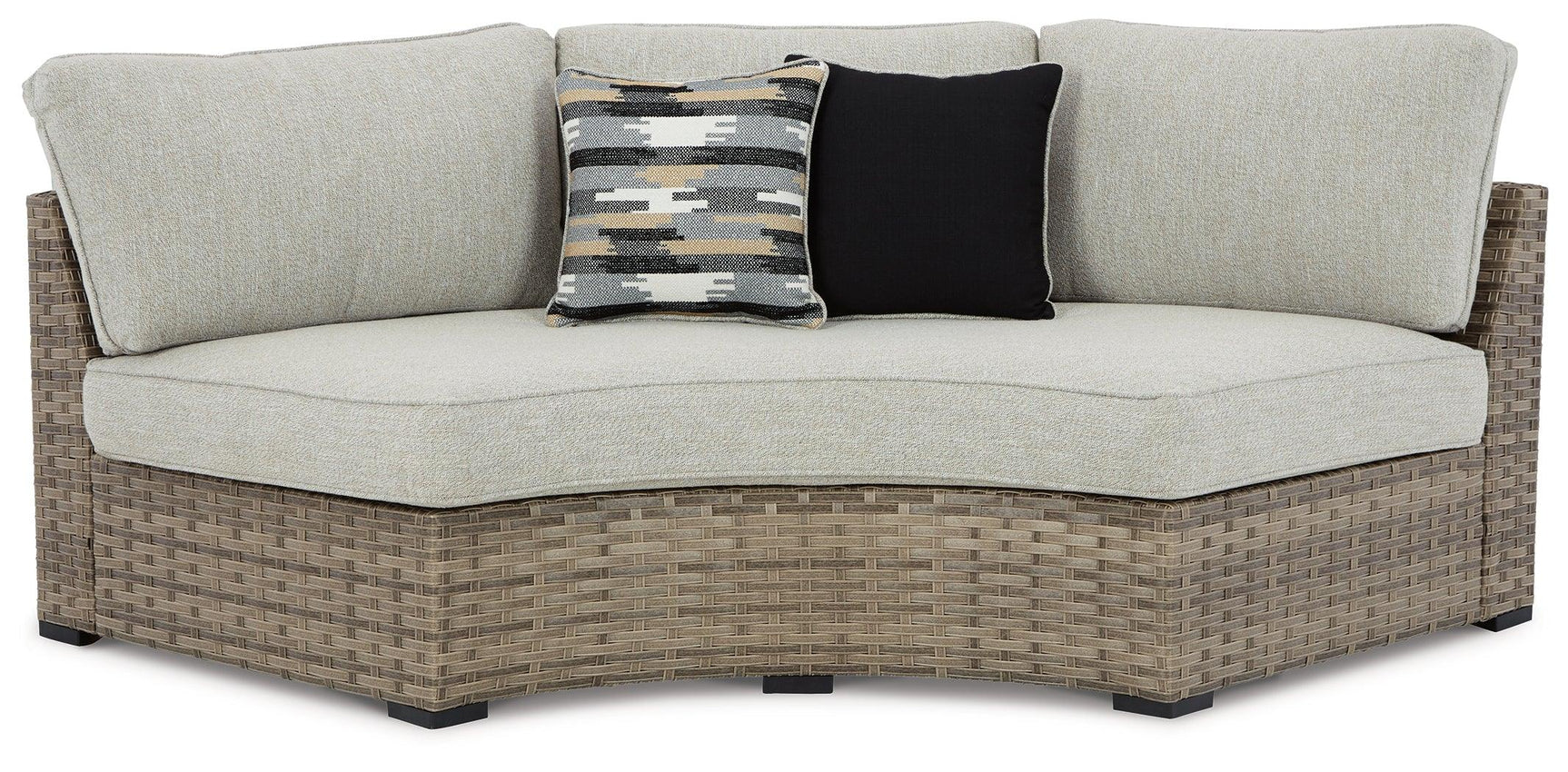 Calworth Beige Outdoor 9-Piece Sectional With Ottoman - Ella Furniture