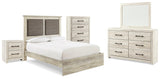 Cambeck Whitewash Upholstered Panel Bedroom Set - Ella Furniture