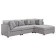 Cambria 4-piece Upholstered Modular Sectional Sofa Grey 551511-S4A - Ella Furniture