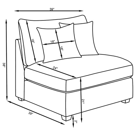 Cambria 4-piece Upholstered Modular Sectional Sofa Grey 551511-S4A - Ella Furniture