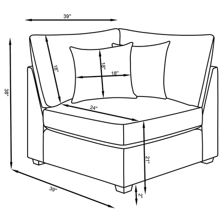 Cambria 4-piece Upholstered Modular Sectional Sofa Grey 551511-S4A - Ella Furniture