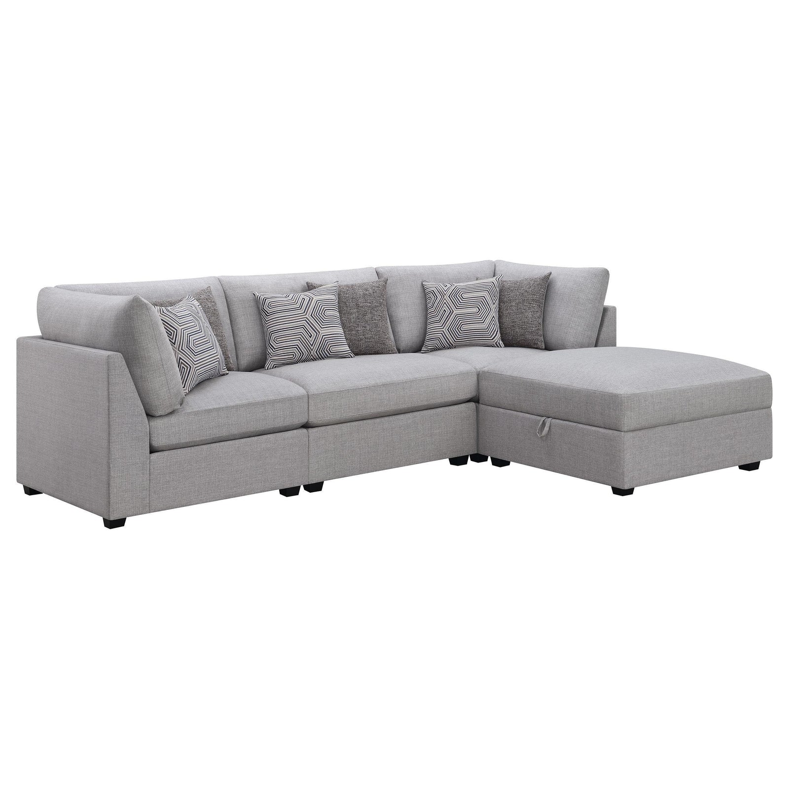 Cambria 4-piece Upholstered Modular Sectional Sofa Grey 551511-S4A - Ella Furniture