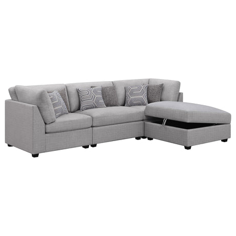 Cambria 4-piece Upholstered Modular Sectional Sofa Grey 551511-S4A - Ella Furniture