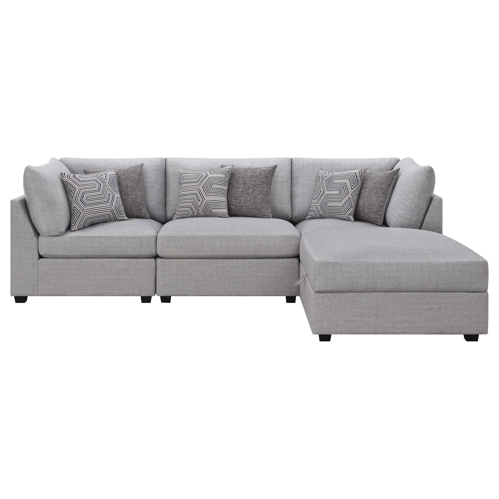 Cambria 4-piece Upholstered Modular Sectional Sofa Grey 551511-S4A - Ella Furniture
