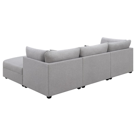 Cambria 4-piece Upholstered Modular Sectional Sofa Grey 551511-S4A - Ella Furniture