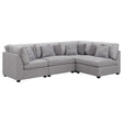 Cambria 4-piece Upholstered Modular Sectional Sofa Grey 551511-S4B - Ella Furniture