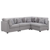 Cambria 4-piece Upholstered Modular Sectional Sofa Grey 551511-S4B - Ella Furniture