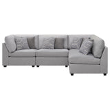 Cambria 4-piece Upholstered Modular Sectional Sofa Grey 551511-S4B - Ella Furniture