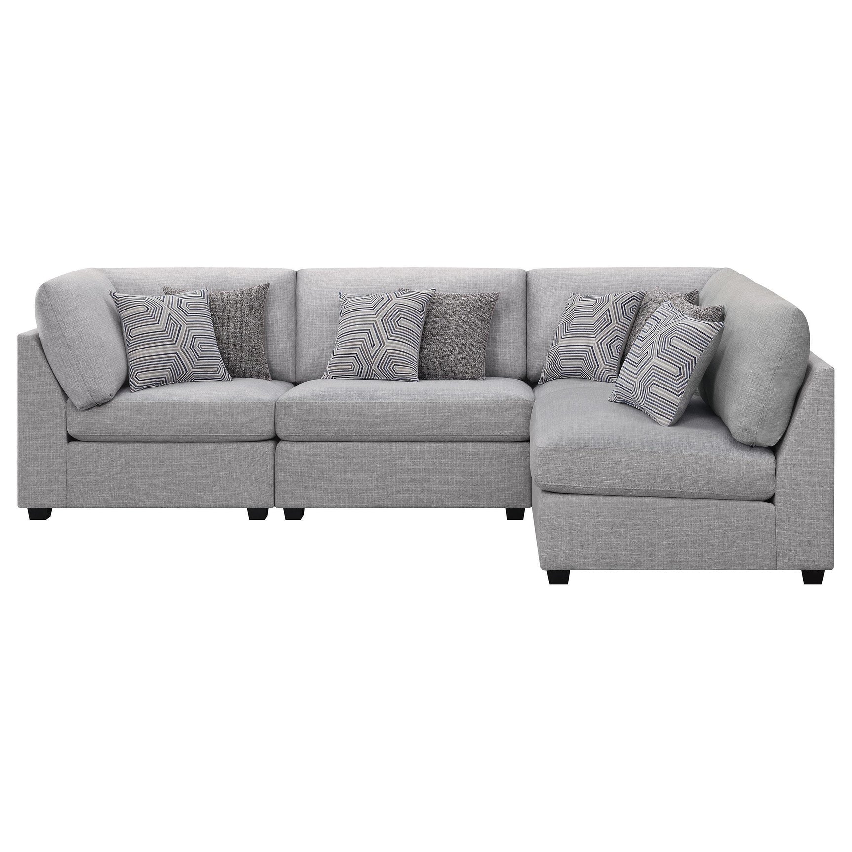 Cambria 4-piece Upholstered Modular Sectional Sofa Grey 551511-S4B - Ella Furniture