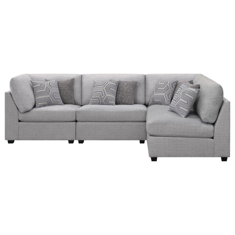 Cambria 4-piece Upholstered Modular Sectional Sofa Grey 551511-S4B - Ella Furniture
