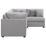Cambria 4-piece Upholstered Modular Sectional Sofa Grey 551511-S4B - Ella Furniture
