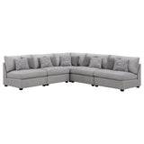 Cambria 5-piece Upholstered Modular Sectional Sofa Grey 551511-S5A - Ella Furniture